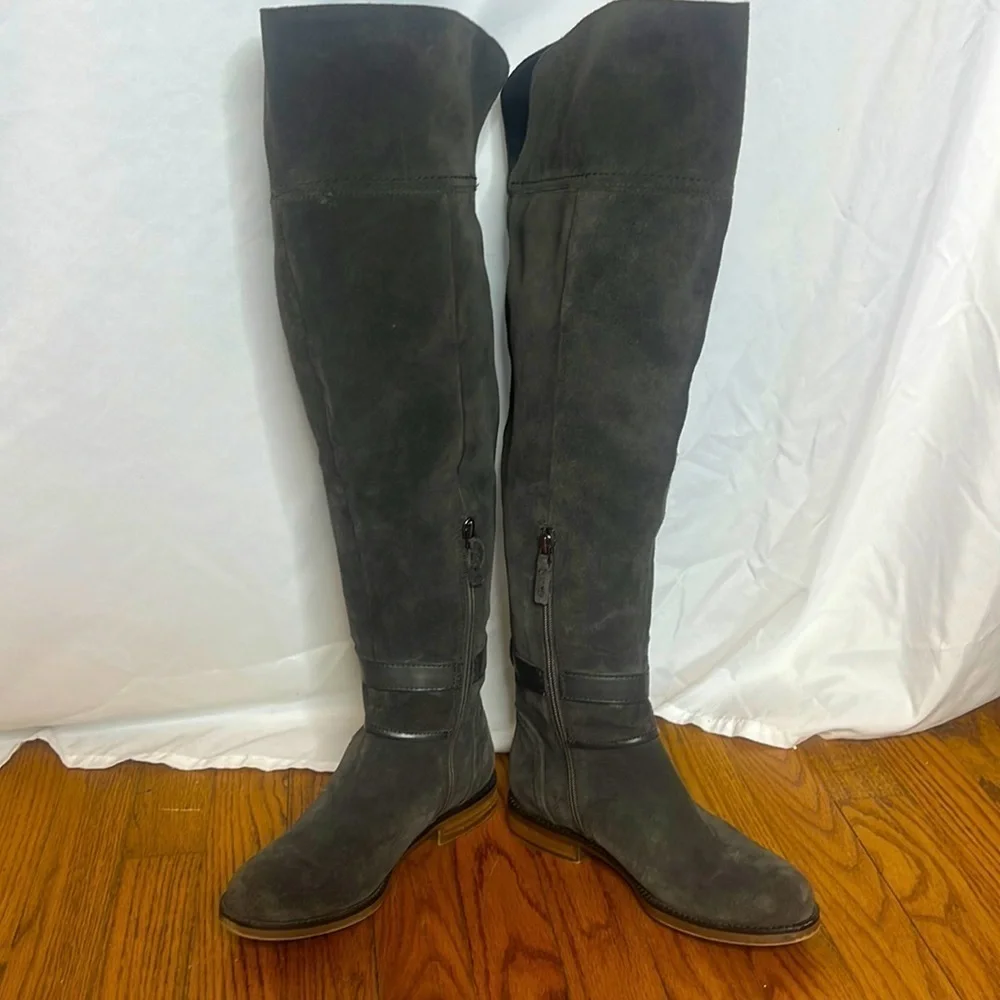 Franco Sarto over the knee gray side boots/ wide calf
